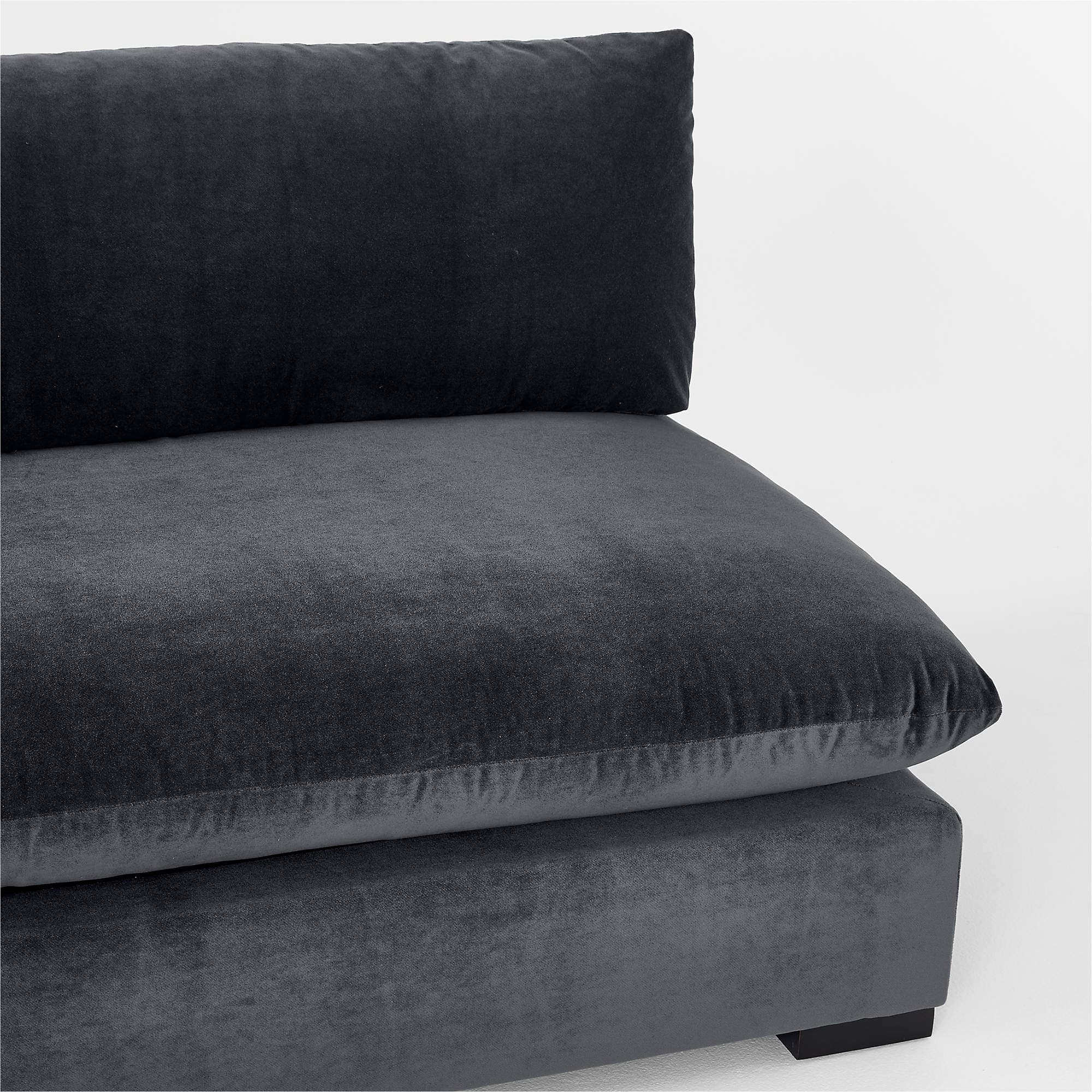 Deuseo 3-Piece Modular Charcoal Grey Performance Velvet Standard Depth Sectional Sofa - 4