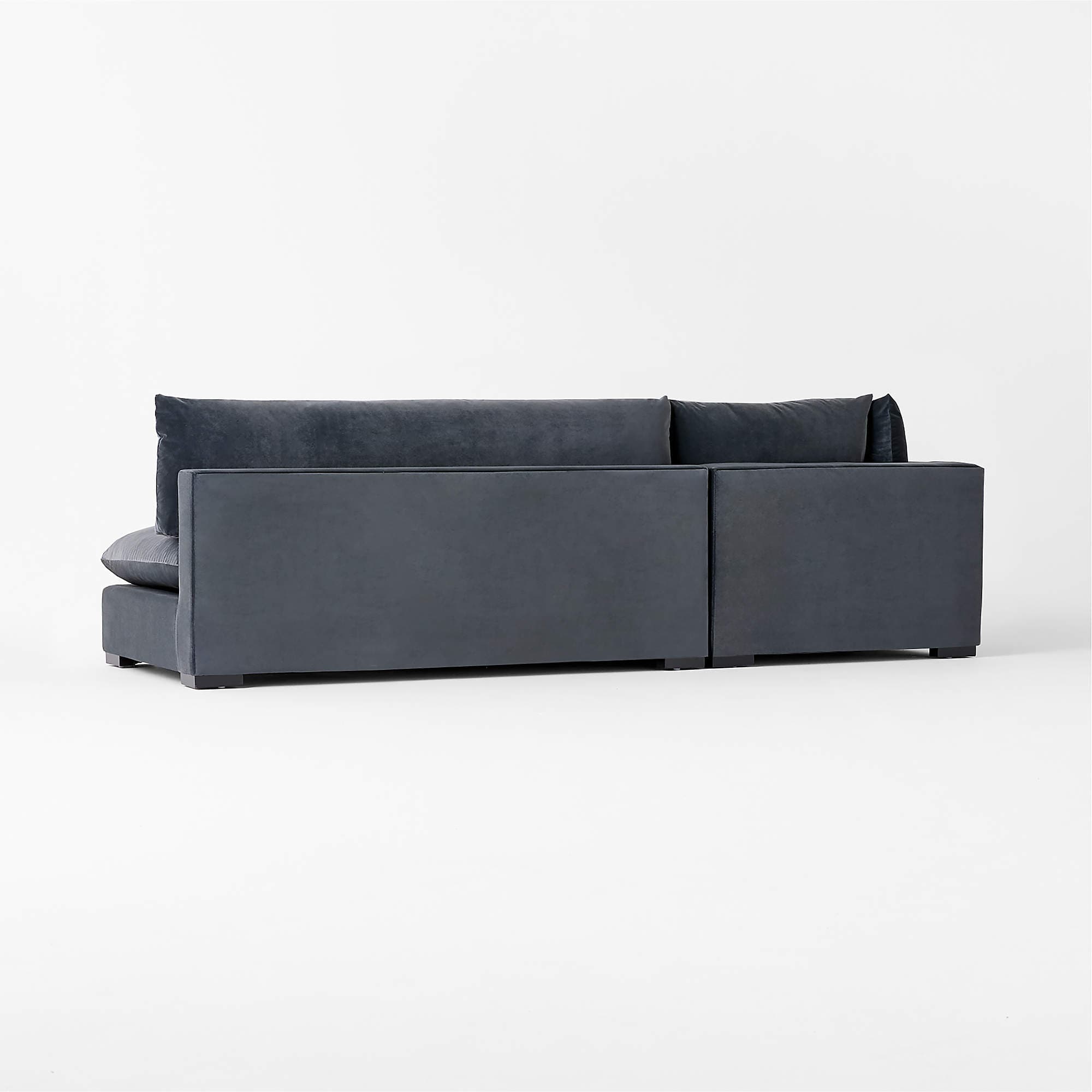Deuseo 3-Piece Modular Charcoal Grey Performance Velvet Standard Depth Sectional Sofa - 3
