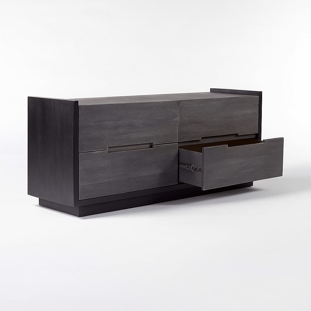 Beaufort 4-Drawer Whitewashed Wood Dresser - 3