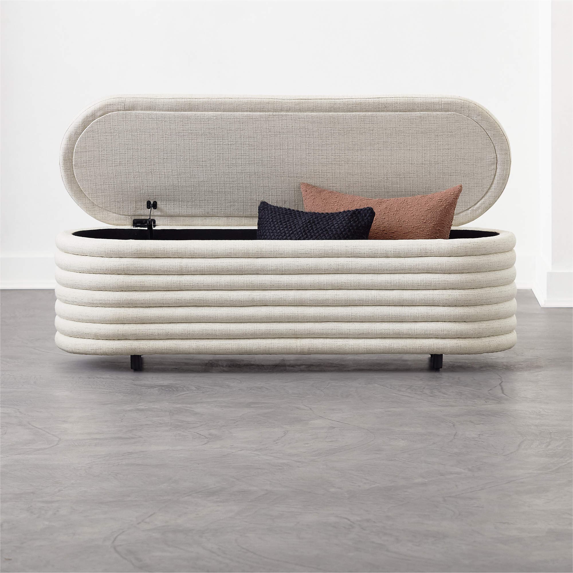 Rialto 60" Warm White Storage Bench - 2