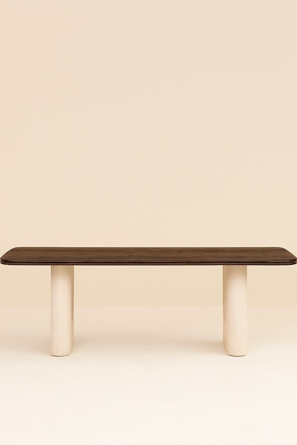 Modern Solid Wood Dining Table – Whitewashed Base with Dark Walnut Top | 8-Seater - 5