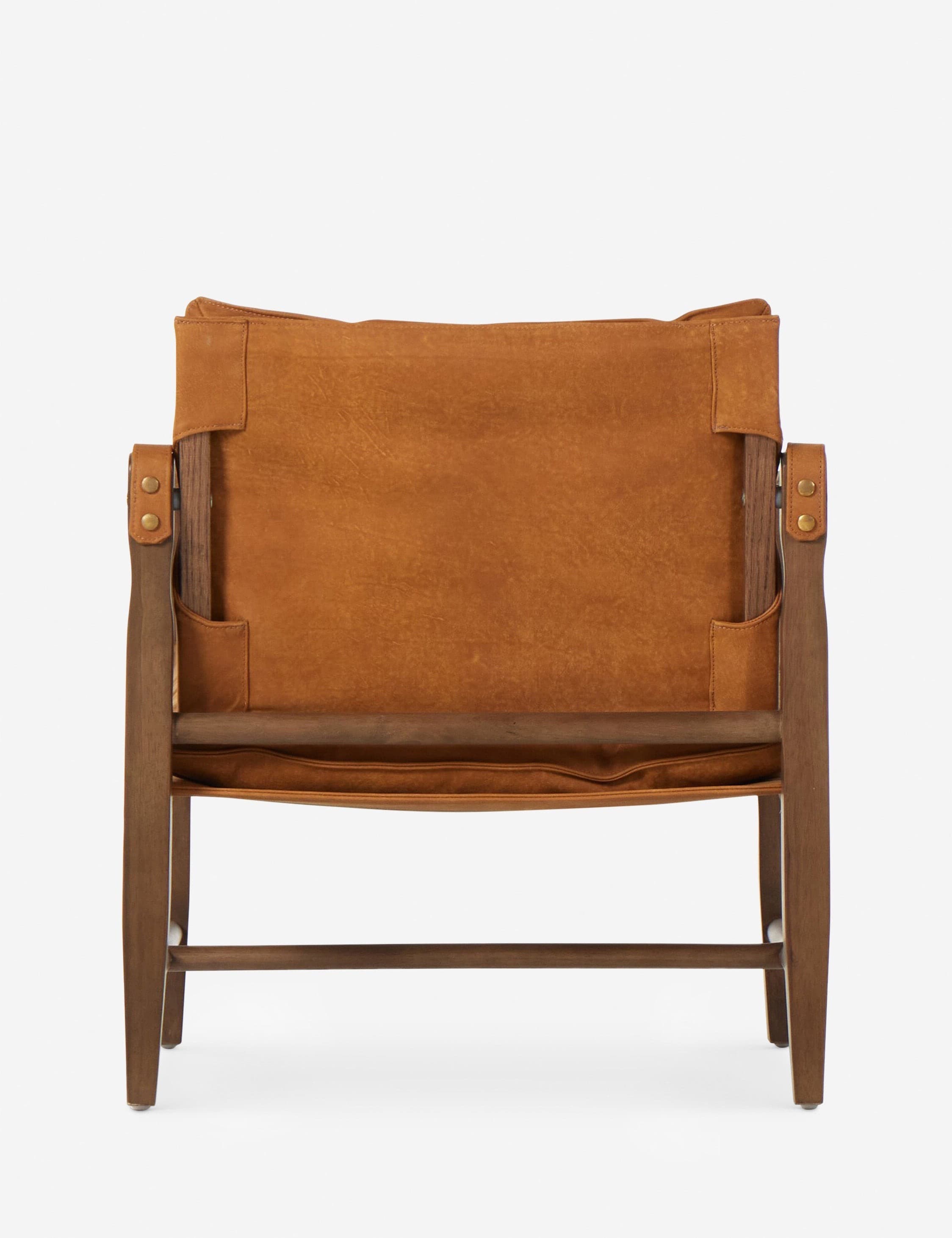Vintage-Inspired Leather Lounge Chair with Wooden Frame – Classic Modern Accent Piece - 4