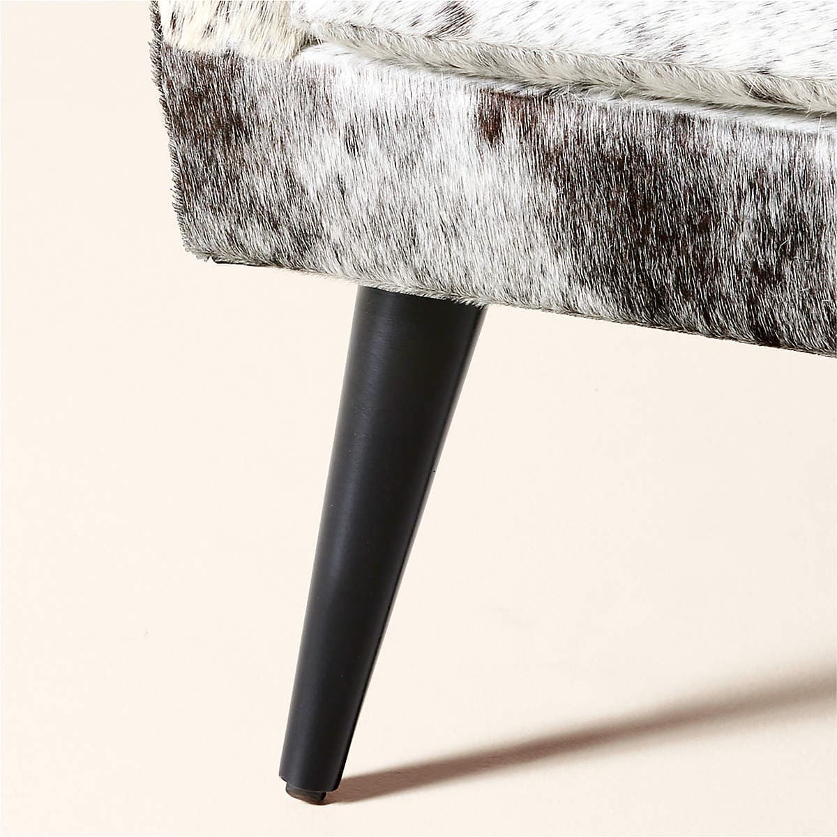 Luxury Cowhide Upholstered Accent Chair with Black Stained Wooden Legs – Unique, Original Animal Skin - 3