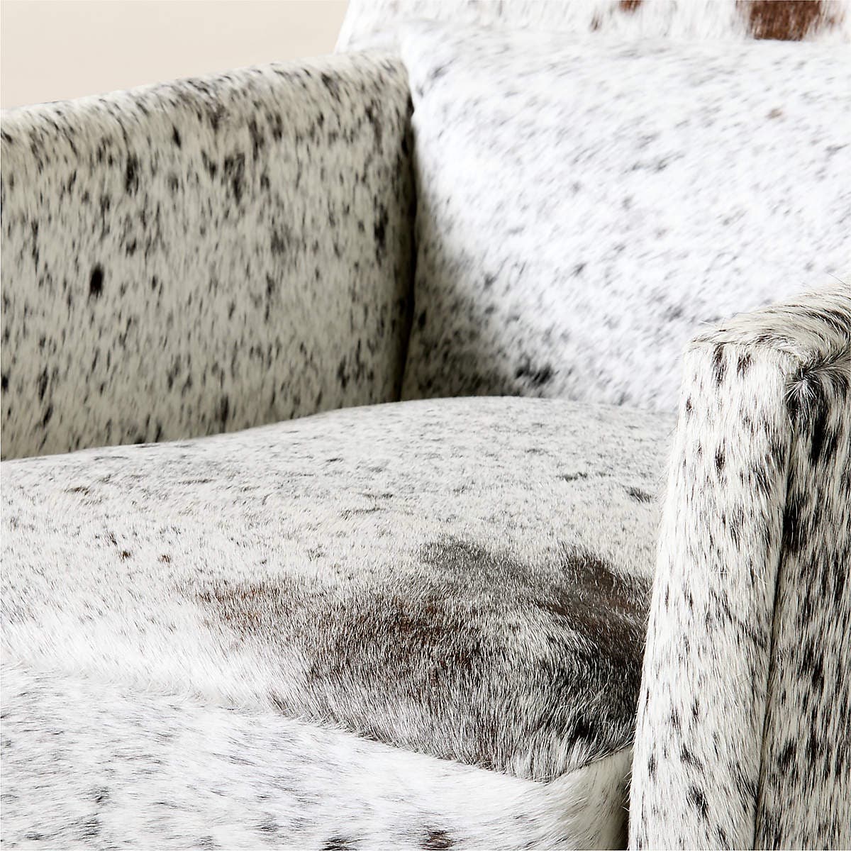 Luxury Cowhide Upholstered Accent Chair with Black Stained Wooden Legs – Unique, Original Animal Skin - 4