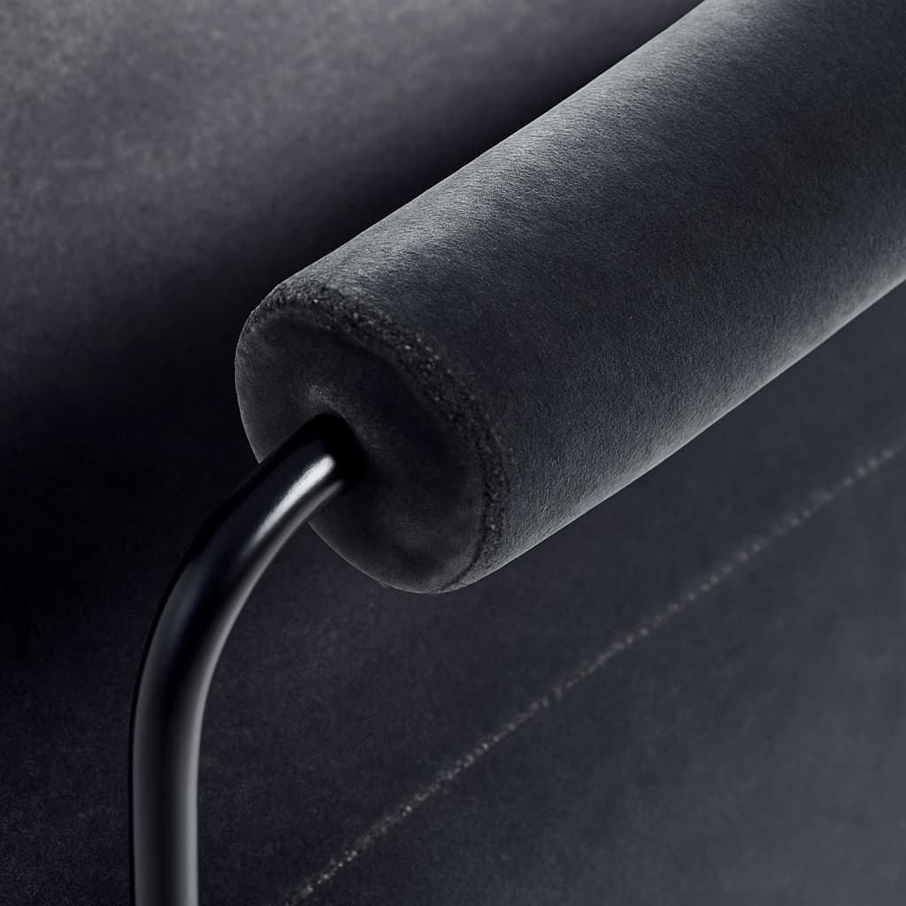 Modern Black Velvet Lounge Chair with Sculptural Metal Arms - 2