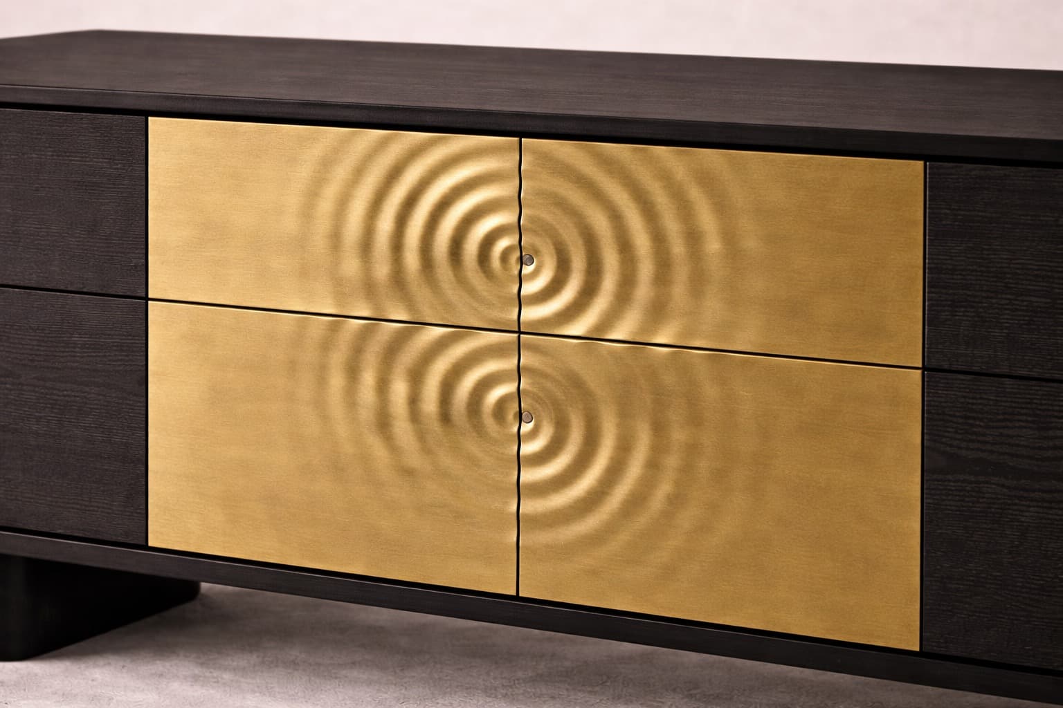 Ripple — Ebonized Oak & Repousse Brass Sideboard - 2