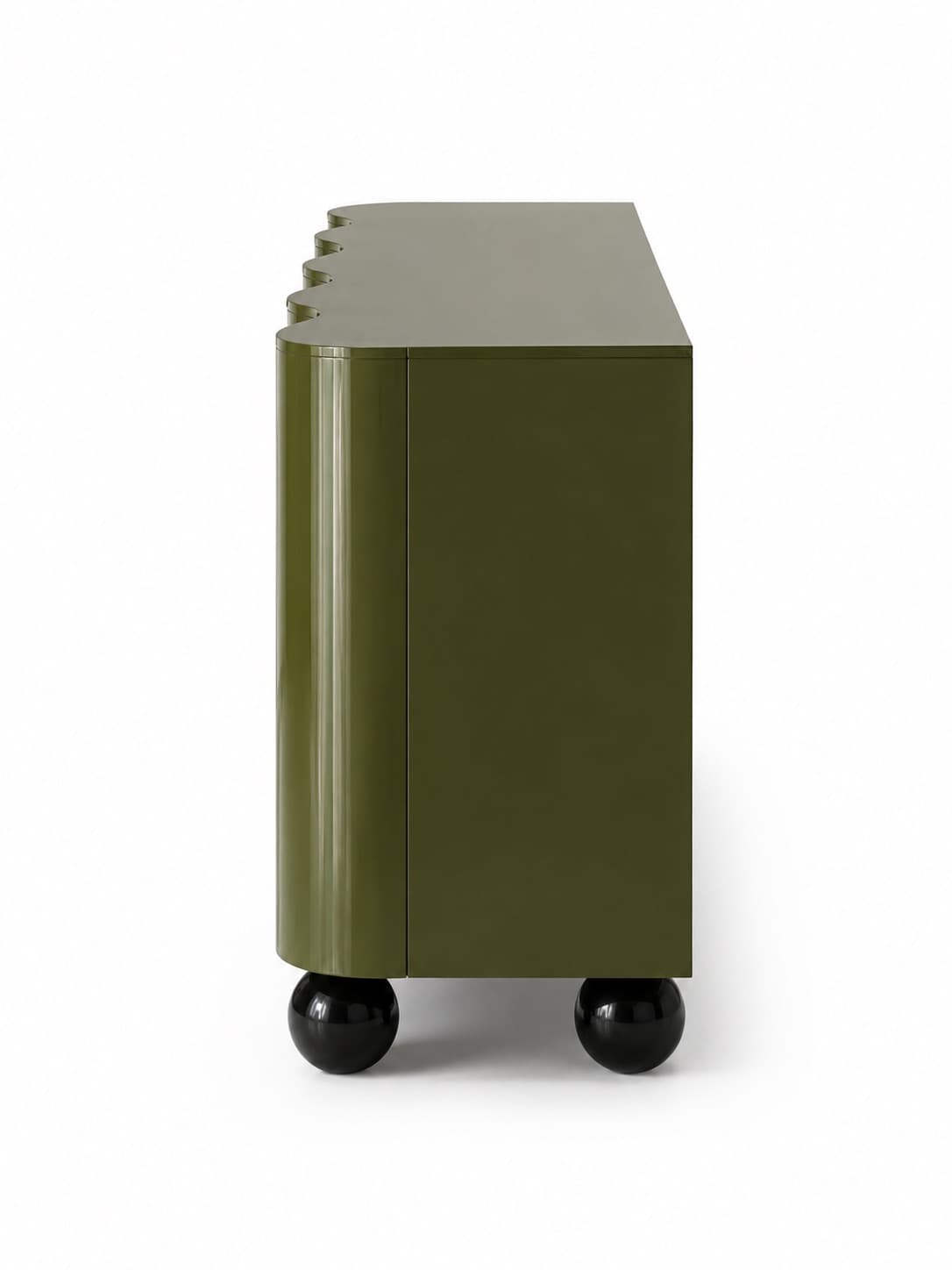 Olive Wave Gloss Sideboard - 3
