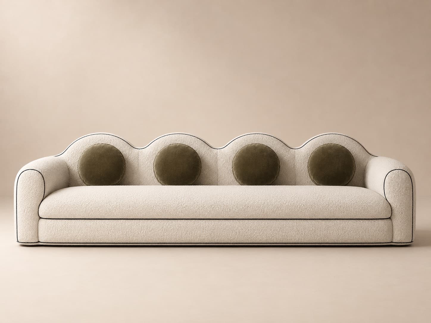 Lehrein Scalloped Boucle Sofa - 1