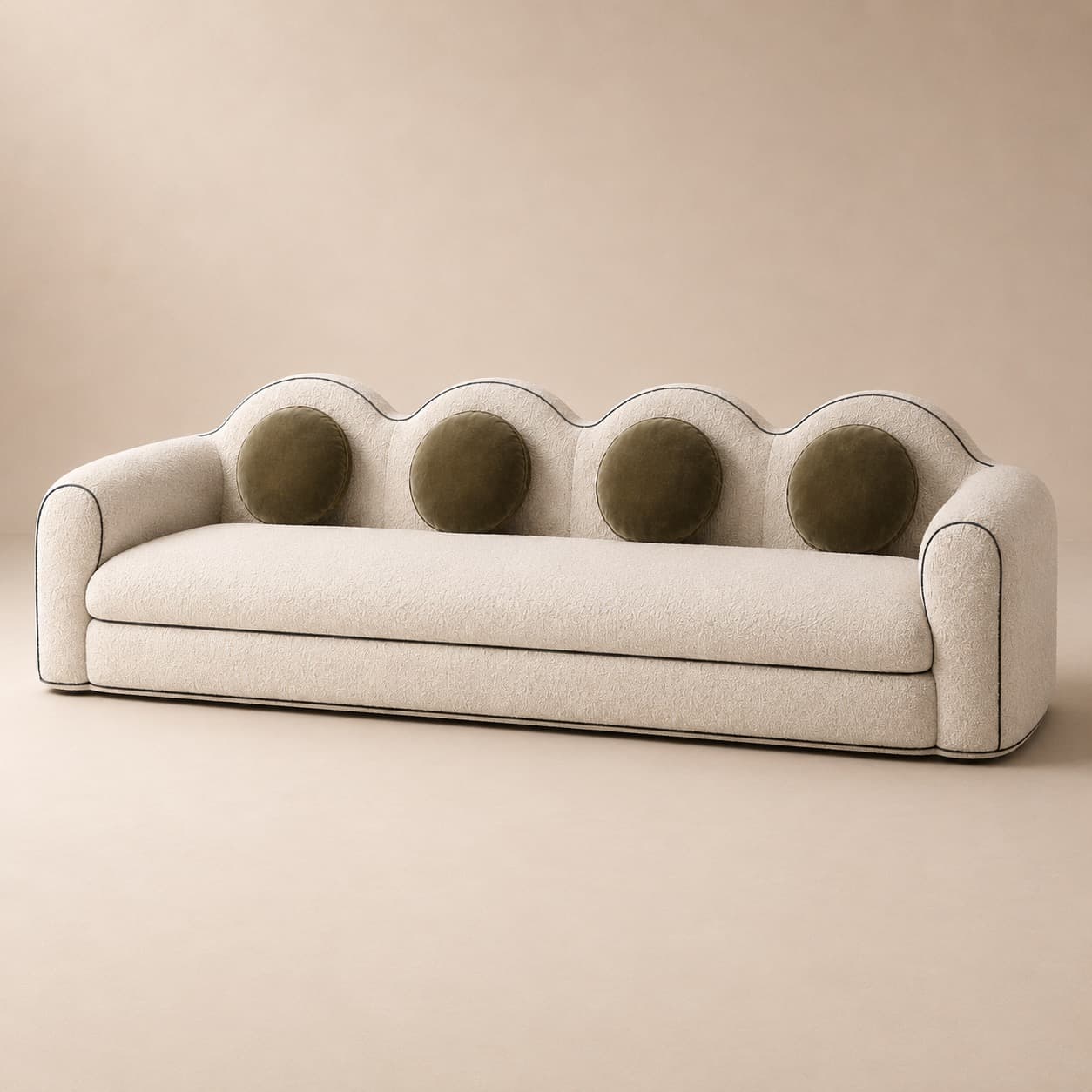 Lehrein Scalloped Bouclé Sofa - 4