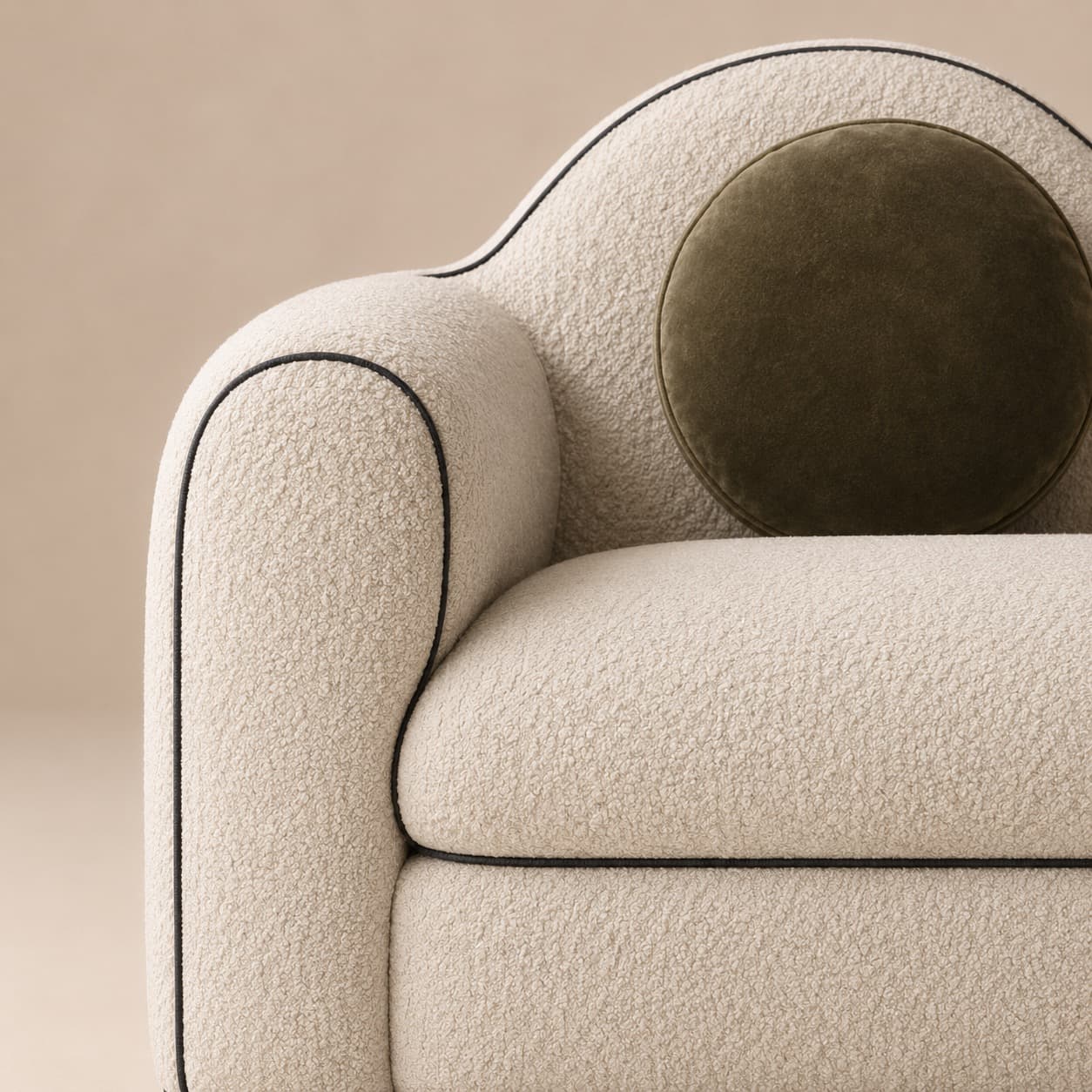 Lehrein Scalloped Boucle Sofa - 3