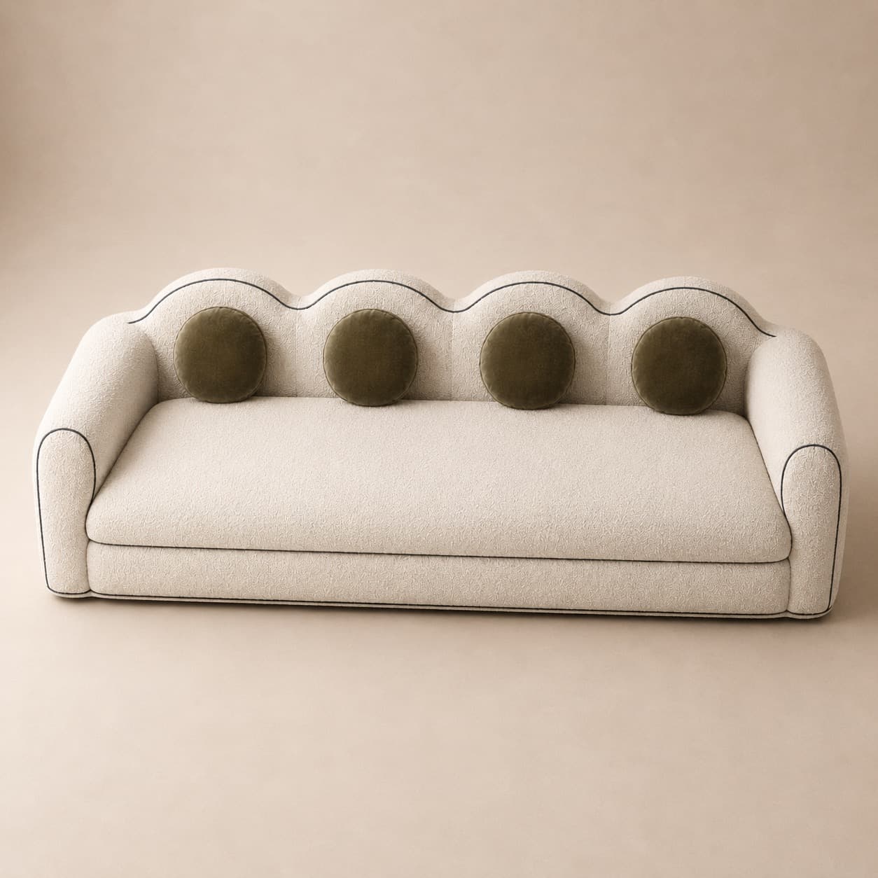 Lehrein Scalloped Boucle Sofa - 4