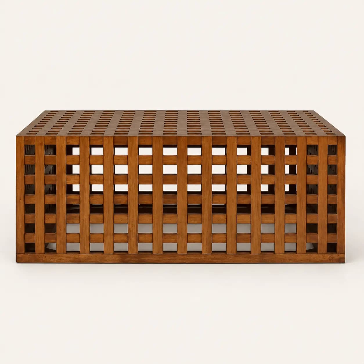 Tessera Solid Teak Wood Lattice Coffee Table – 54 - 1