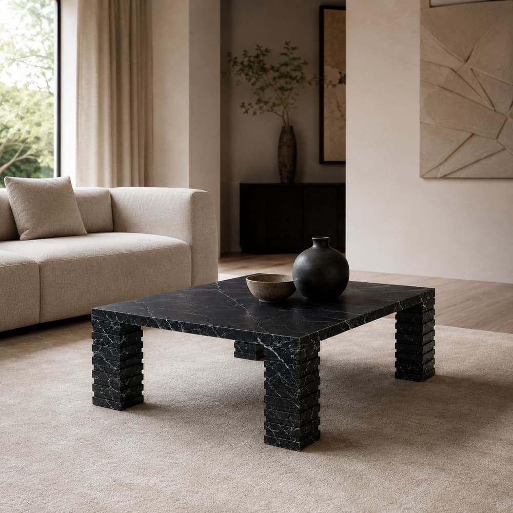 Strata Layered Marble Coffee Table – 54 - 1