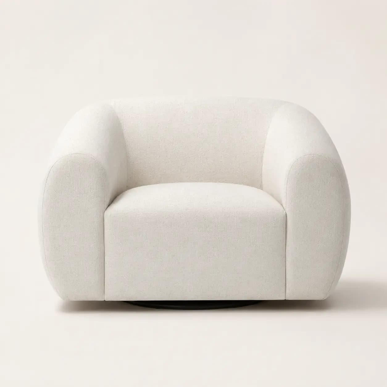 Norlune Ivory Bouclé Swivel Accent Chair - 2