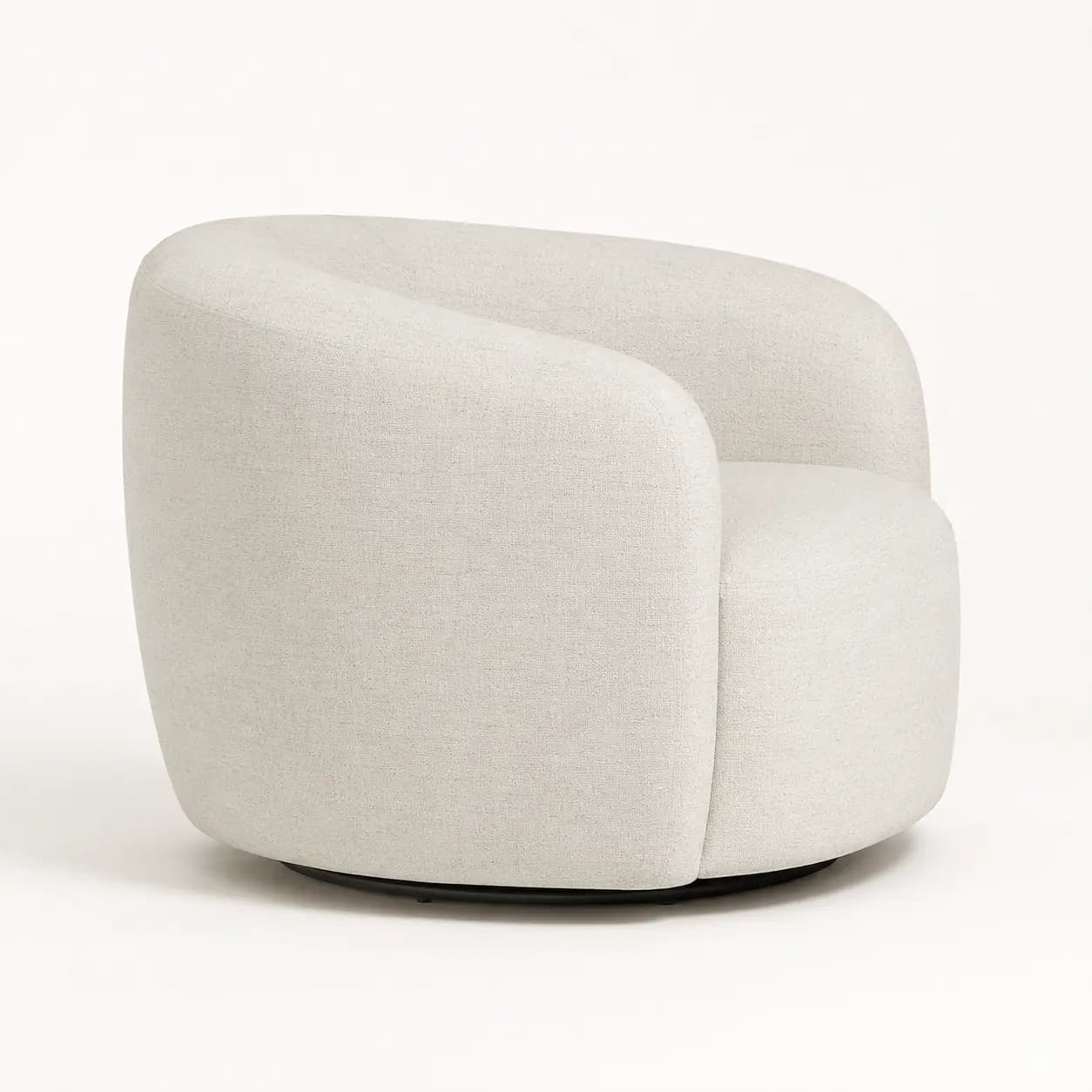 Norlune Ivory Bouclé Swivel Accent Chair - 4