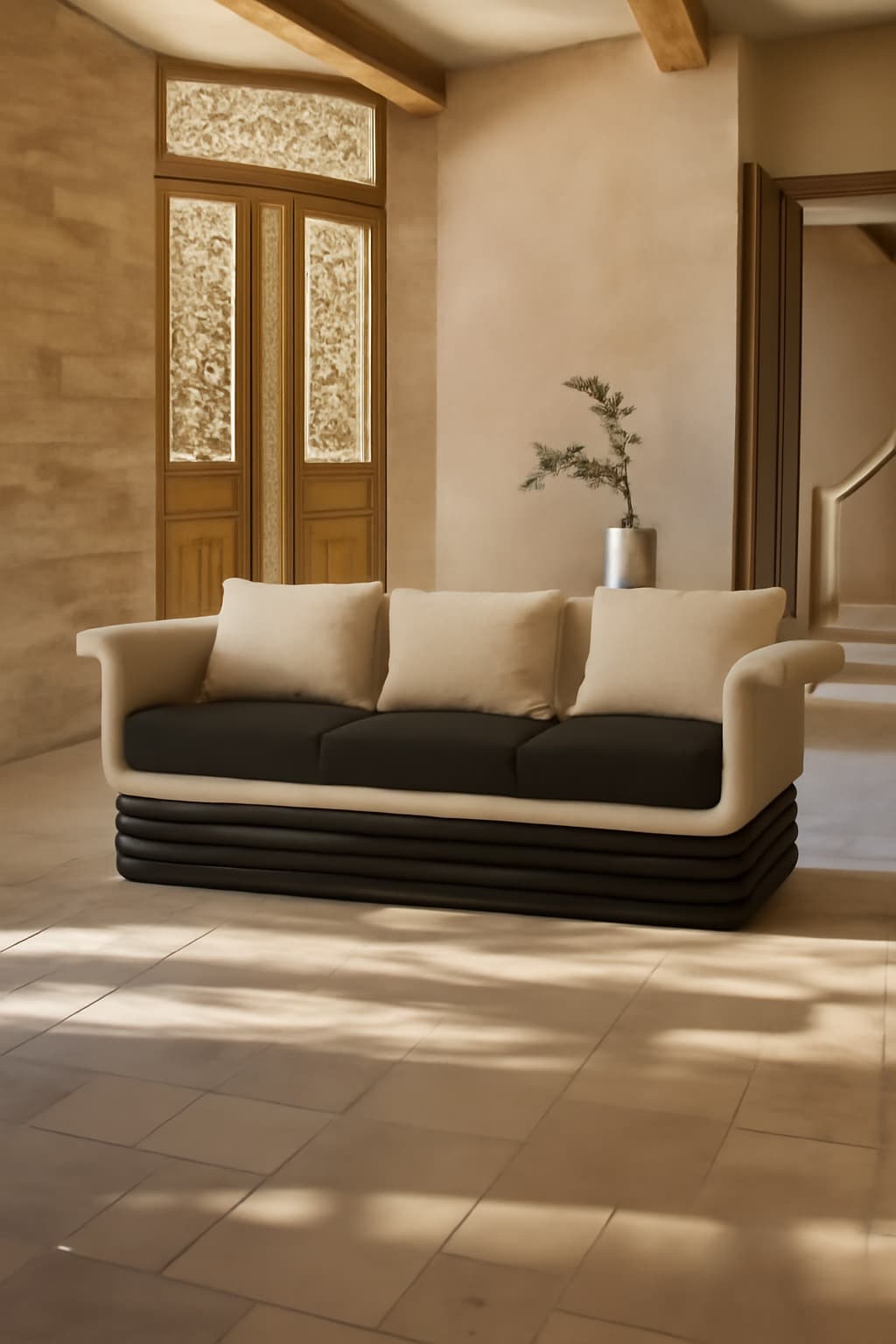 Monza Sculptural 3-Seater Sofa - 2