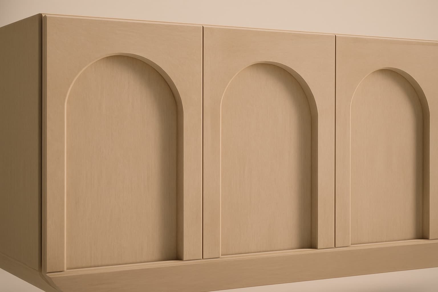 Arch Motif Modern Sideboard with Ball & Angled Leg – Natural Oak Wood Finish - 4