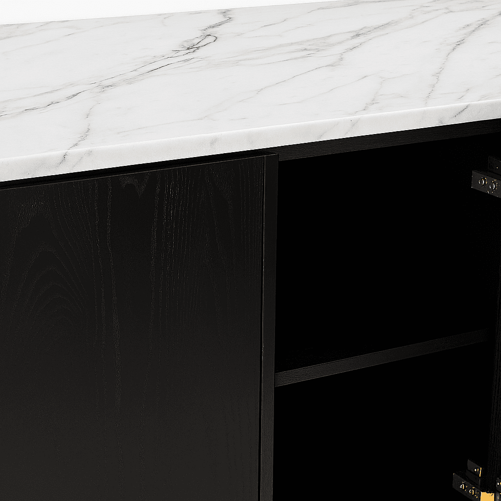 Black Tie Marble Bar / Storage Cabinet - 4