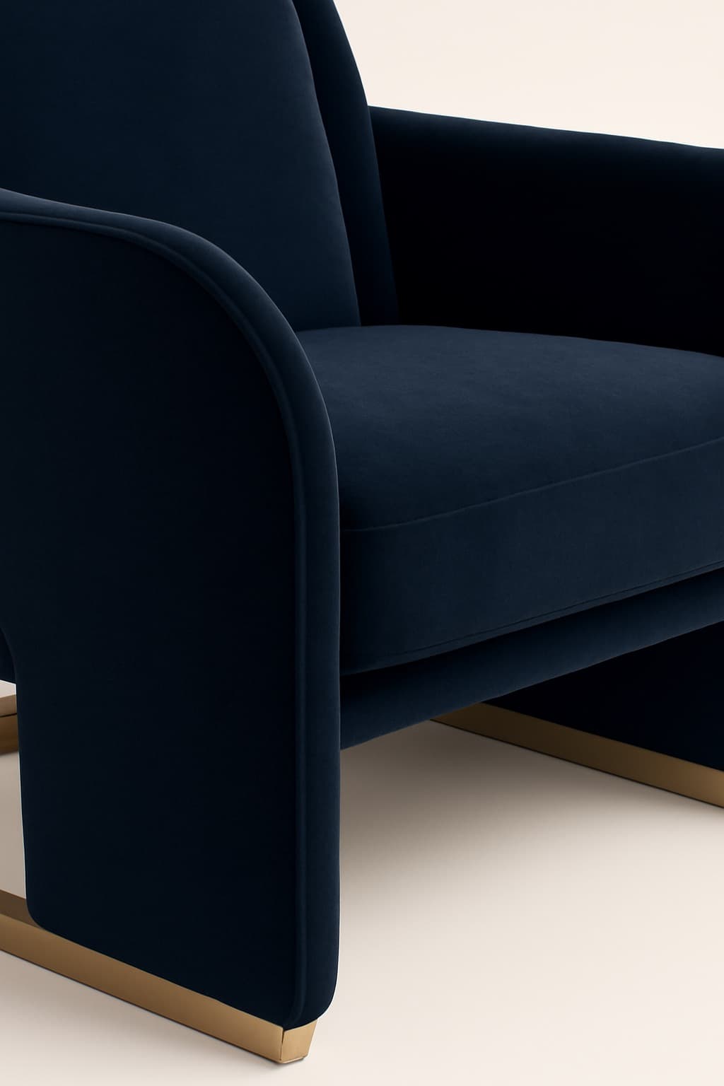 Aurora Velvet Brass Lounge Chair - 5