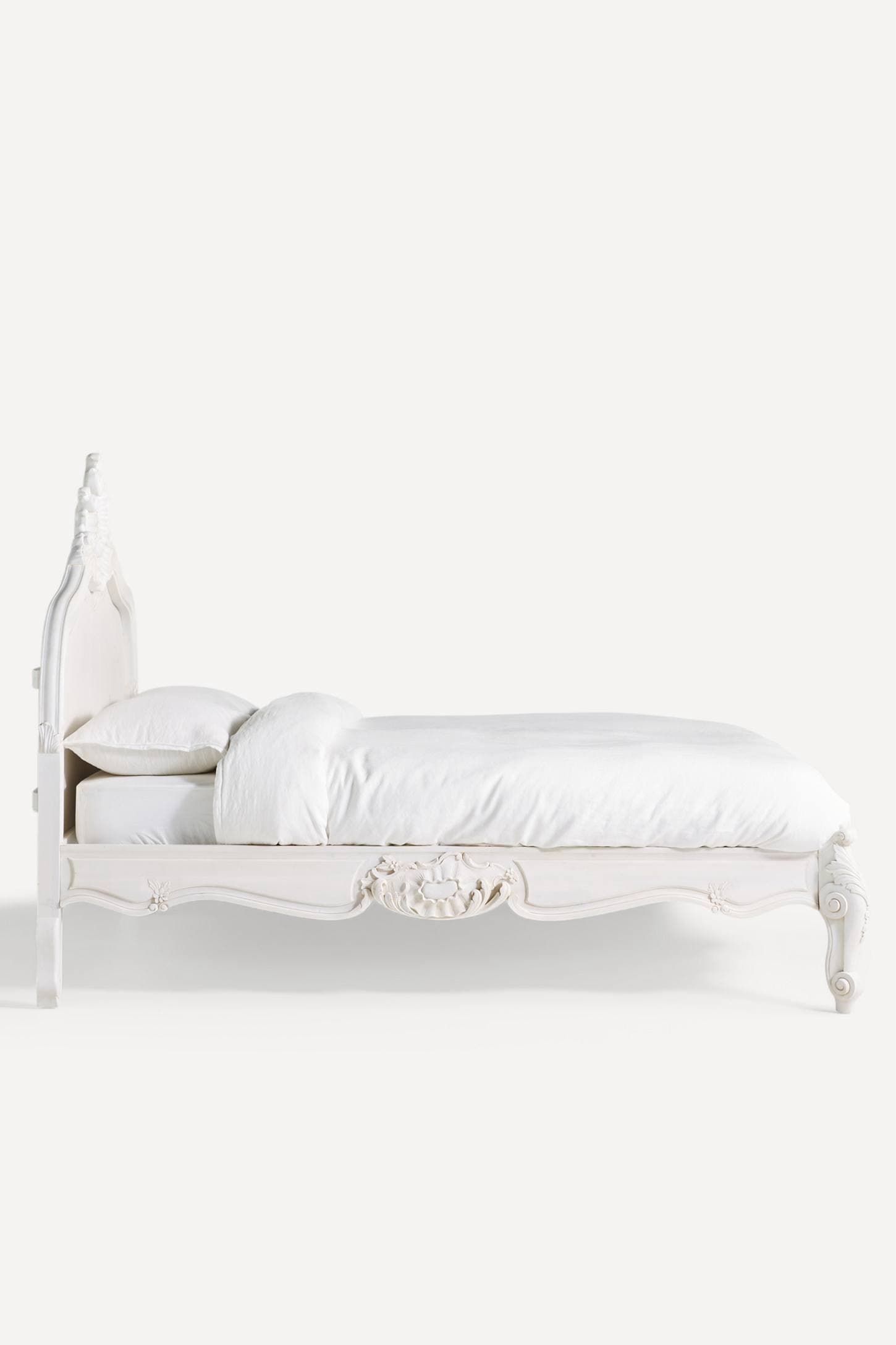 Baroque Noir Carved Bed – Solid Wood Frame - 4