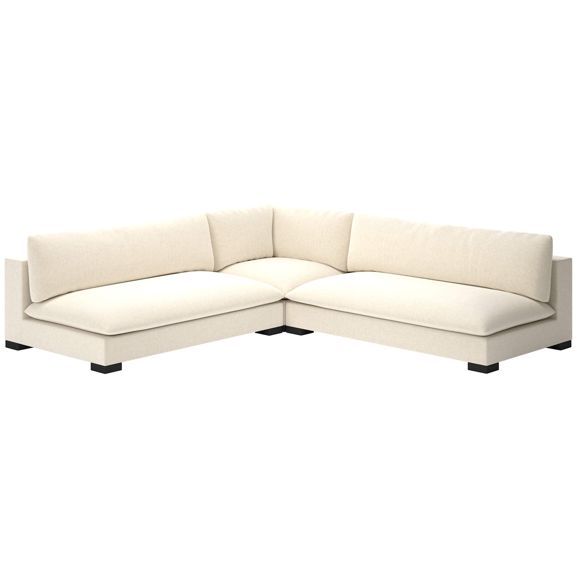 Deuseo 3-Piece Modular Charcoal Grey Performance Velvet Standard Depth Sectional Sofa - Premium Handcrafted Furniture - View 1