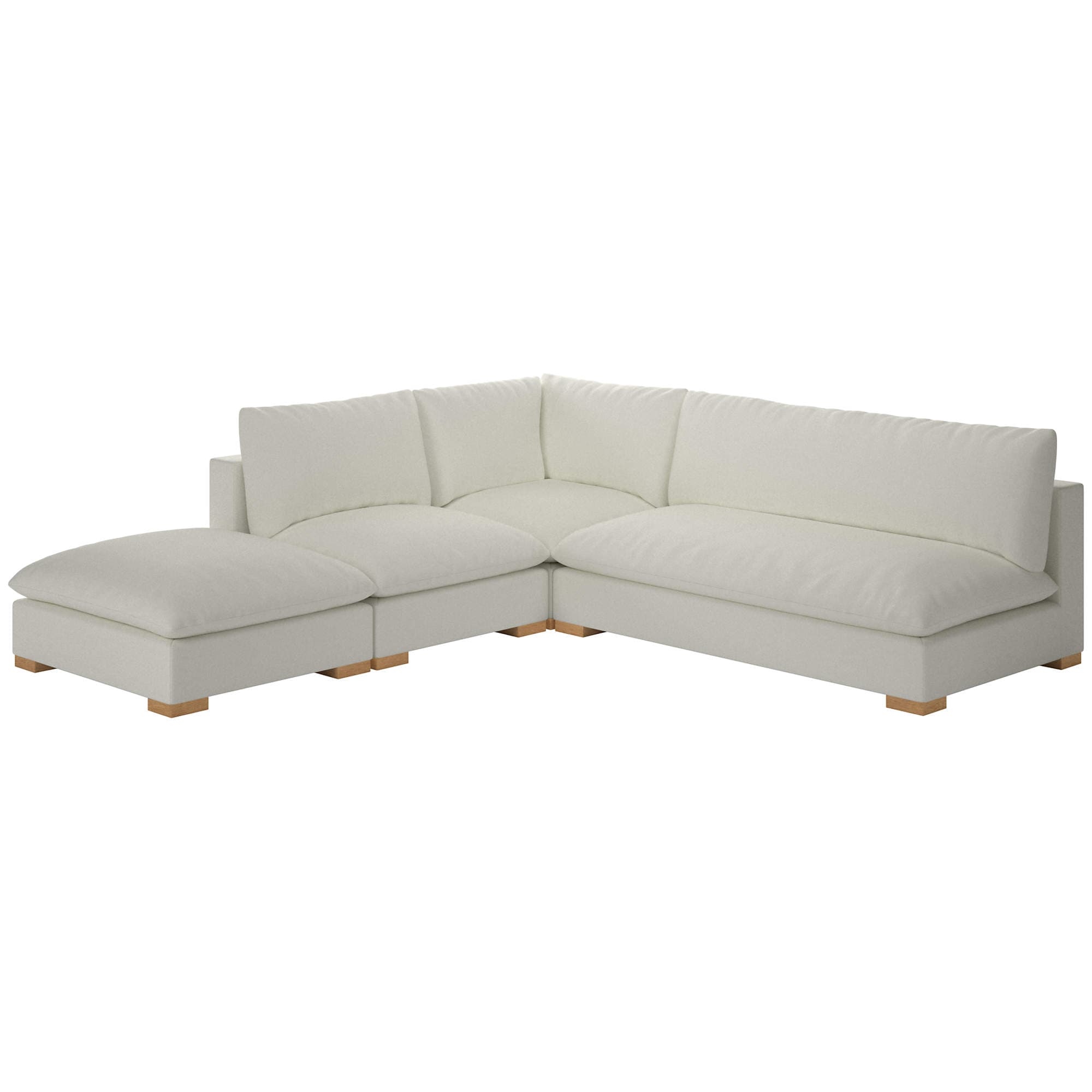 Deuseo 3-Piece Modular Charcoal Grey Performance Velvet Standard Depth Sectional Sofa - Premium Handcrafted Furniture - View 1