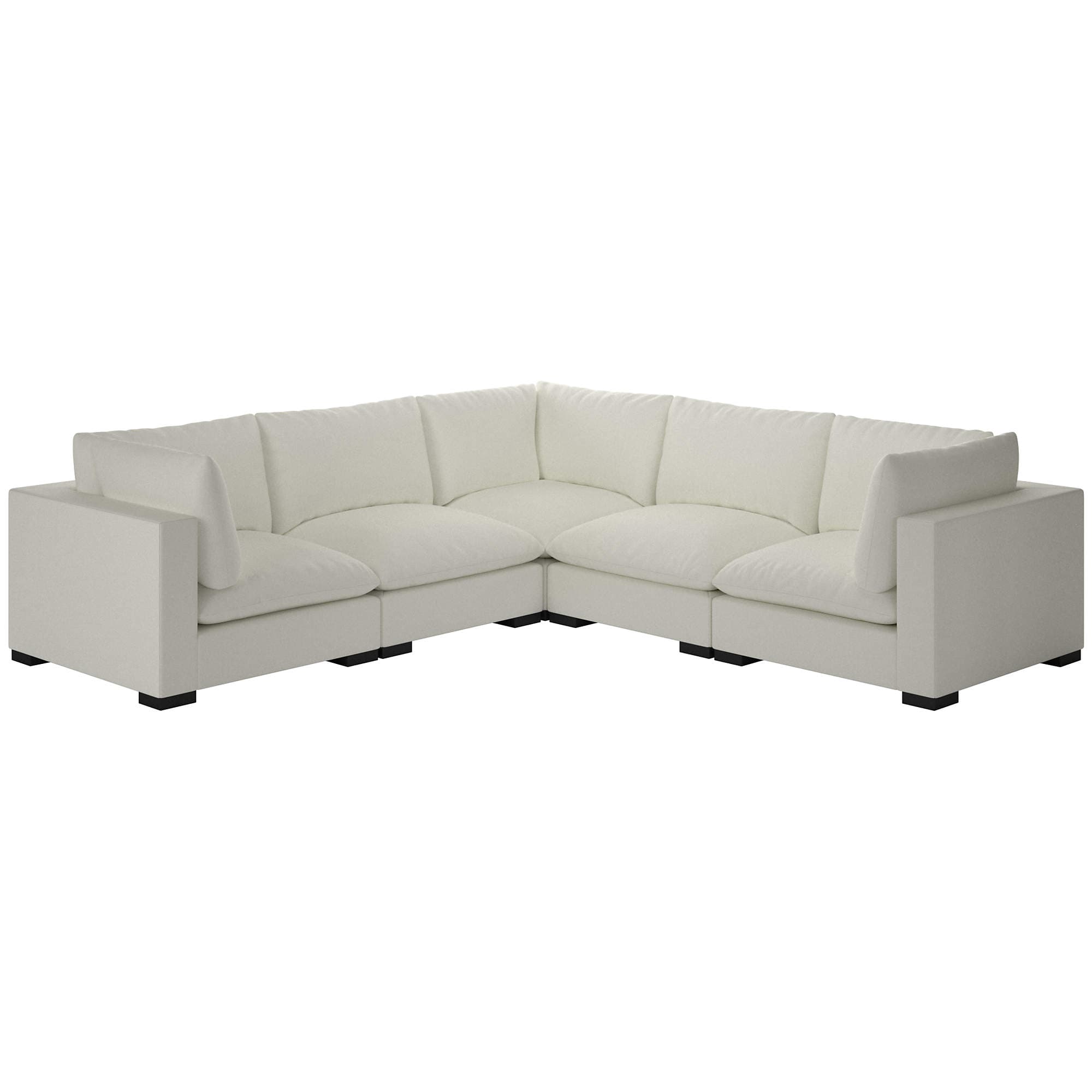 Deuseo 3-Piece Modular Charcoal Grey Performance Velvet Standard Depth Sectional Sofa - Premium Handcrafted Furniture - View 1